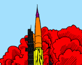 Desenho Lançamento foguete pintado por tiago