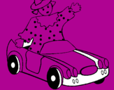 Desenho Boneca em carro descapotável pintado por elisa magdalena