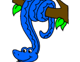 Desenho Serpente pendurada numa árvore pintado por GUSTAVO