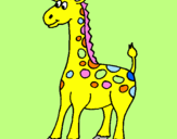 Desenho Girafa pintado por tati