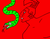 Desenho Serpente e guerreiro pintado por patrick