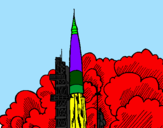 Desenho Lançamento foguete pintado por TIAGO