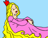 Desenho Princesa relaxada pintado por Princesa Barbie