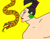 Desenho Serpente e guerreiro pintado por MATEUS