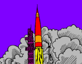 Desenho Lançamento foguete pintado por guilherme  s.......