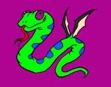 Desenho Serpente com asas pintado por igoor