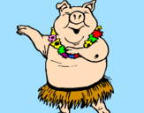 Desenho Porco havaiano pintado por Lívia