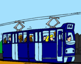 Desenho Eléctrico com passageiros pintado por VICTOR