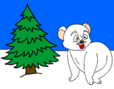 Desenho Urso e abeto pintado por thuco