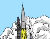 Desenho Lançamento foguete pintado por Diogo   