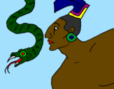 Desenho Serpente e guerreiro pintado por clara maria