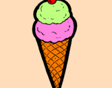 Desenho Cone de gelado pintado por márjory