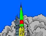 Desenho Lançamento foguete pintado por Entony S. Camargo