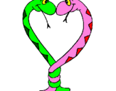 Desenho Serpentes apaixonadas pintado por haron