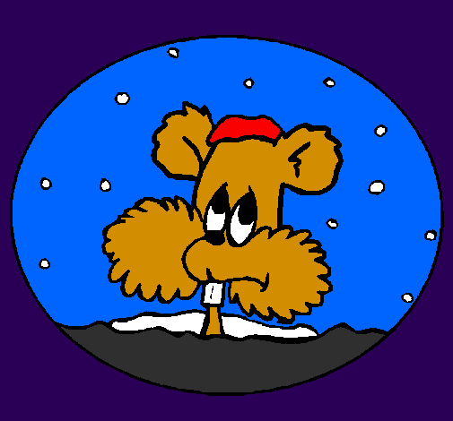 Esquilo em bola de neve