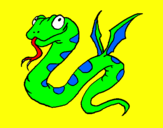 Desenho Serpente com asas pintado por nelson fonseca