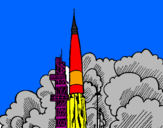 Desenho Lançamento foguete pintado por daniel