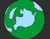Desenho Planeta terra pintado por metalcooler