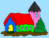 Desenho Casa pintado por ursinho puf