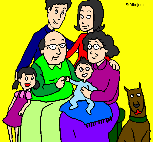 Desenho Família pintado por minha familia carla