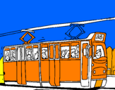 Desenho Eléctrico com passageiros pintado por dudu