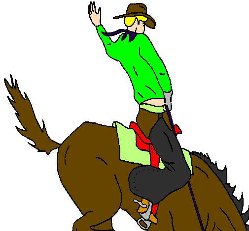 Desenho de Vaqueiro a cavalo pintado e colorido por Usuário não registrado  o dia 28 de Julho do 2010