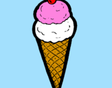Desenho Cone de gelado pintado por isabella