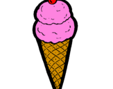 Desenho Cone de gelado pintado por super-pinguim