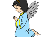 Desenho Anjo a orar pintado por anjo