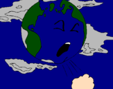 Desenho Terra doente pintado por bruna