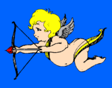 Desenho Cupido a voar pintado por ariane