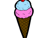Desenho Cone de gelado pintado por diogo