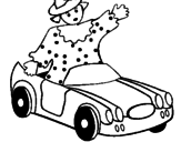 Desenho Boneca em carro descapotável pintado por rafa