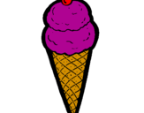 Desenho Cone de gelado pintado por caroline
