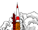 Desenho Lançamento foguete pintado por felipe
