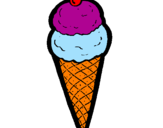 Desenho Cone de gelado pintado por carolina