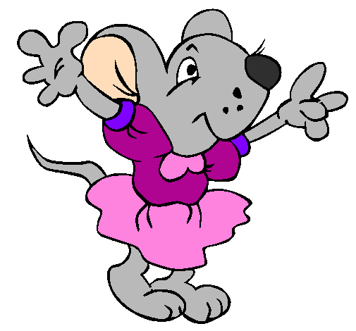 Rata com vestido