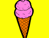 Desenho Cone de gelado pintado por maria luiza