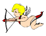 Desenho Cupido a voar pintado por L@