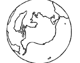 Desenho Planeta terra pintado por desenho sobre a terra