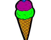 Desenho Cone de gelado pintado por larissa carletty
