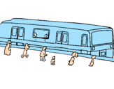 Desenho Passageiros à espera do comboio pintado por murilo