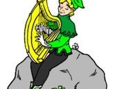 Desenho Duende a tocar harpa pintado por patricia castro