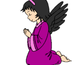 Desenho Anjo a orar pintado por carla