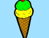 Desenho Cone de gelado pintado por zagaia