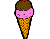 Desenho Cone de gelado pintado por rebeca