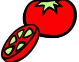 Desenho Tomate pintado por pipa
