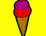 Desenho Cone de gelado pintado por Há (: