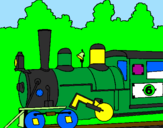 Desenho Locomotiva  pintado por jeane e lucas