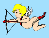 Desenho Cupido a voar pintado por barbara souza